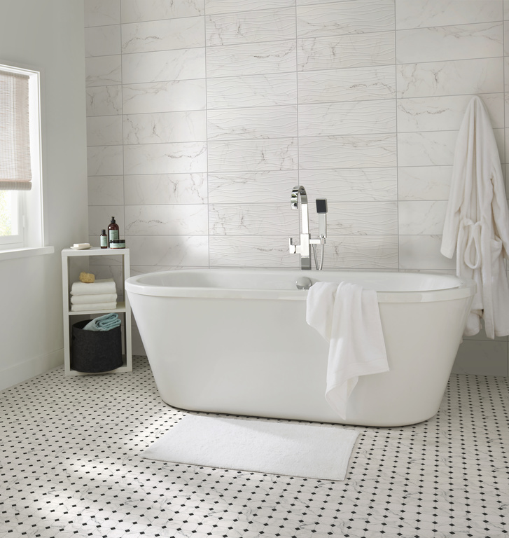 Faianta interior, alb, 60 x 20 x 0.88 cm, 1.08 mp, lucios  GoodHome Marble