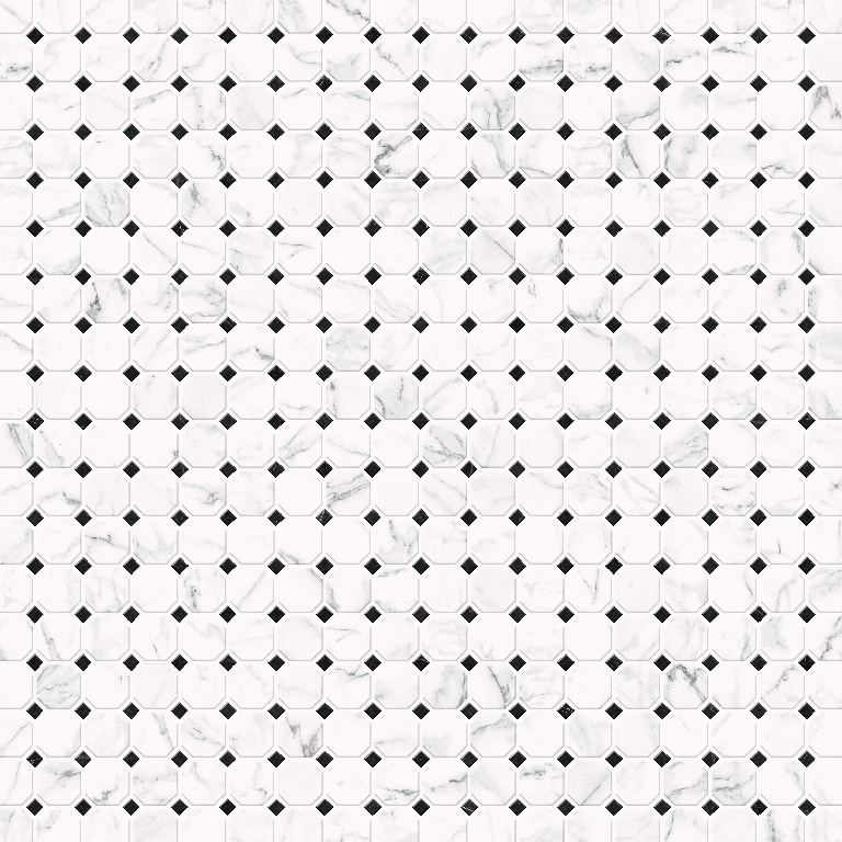 Mozaic ceramic decorativ GoodHome, 31x31 cm, alb-negru