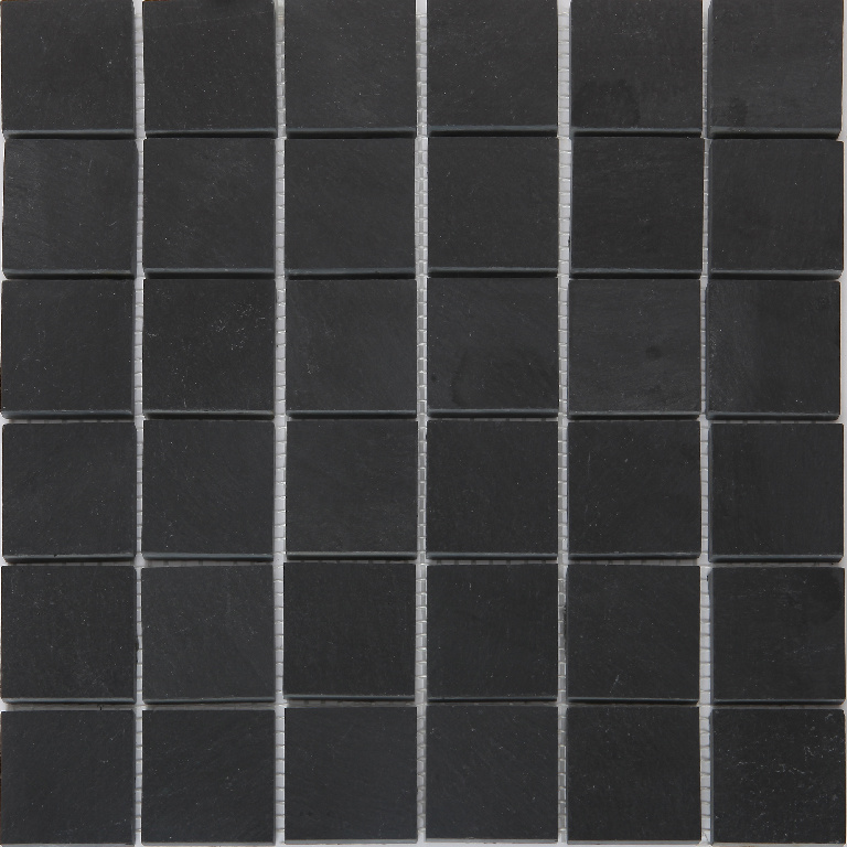 Mozaic interior GOODHOME Slate, piatra naturala, 30.4 x 30.3 cm, antracit