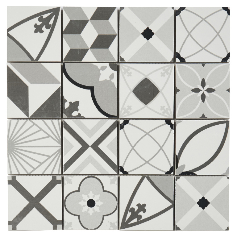 Mozaic interior GOODHOME Hydrolic, 30 x 30 cm x 10 mm, alb-negru