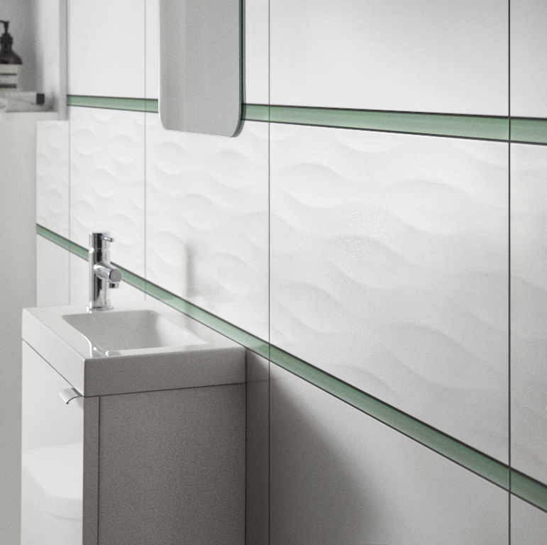 Mozaic interior, verde, sticla, dreptunghiular, 2 x 60 x 8 mm GoodHome Palmi