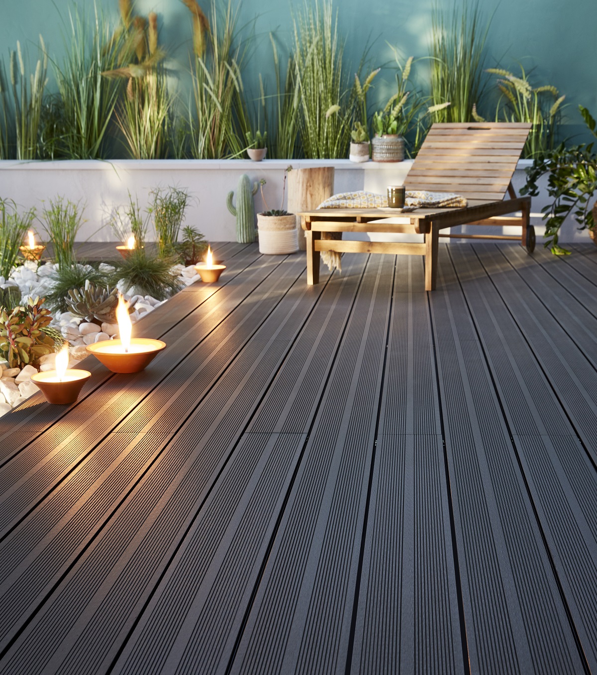 Dusumea pentru terasa KLIKSTROM Premium, 220 x 14.5 x 2.1 cm, WPC, gri antracit