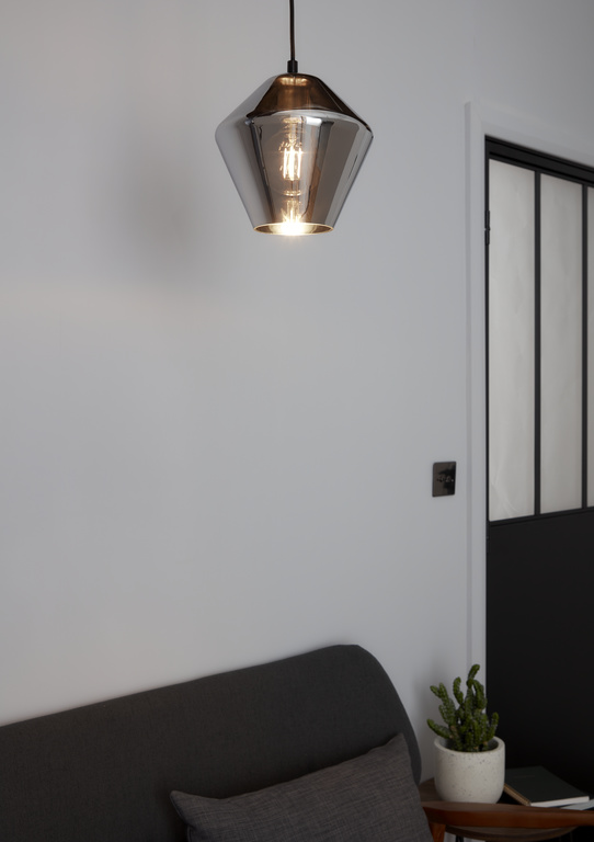 Lustra tip pendul, Transparent, 28 W, 1 x E27  GoodHome Flachee