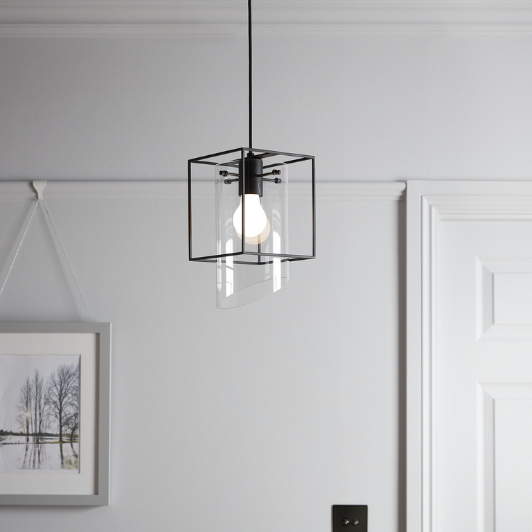 Lustra tip pendul, Negru, 42 W, 1 x E27 GoodHome Daluiz