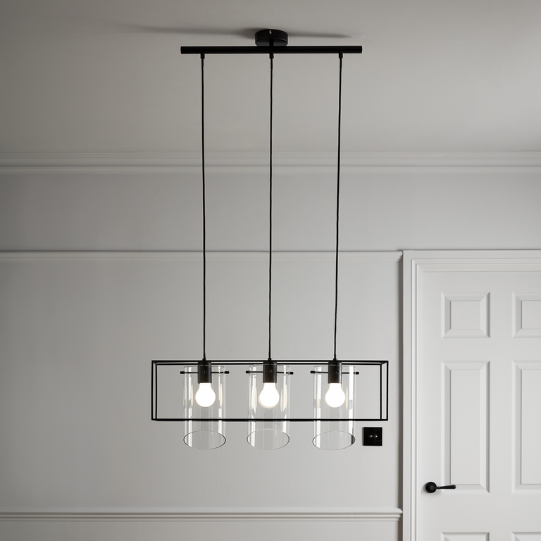 Lustra tip pendul, Negru, 42 W, 3 x E27  GoodHome Daluiz