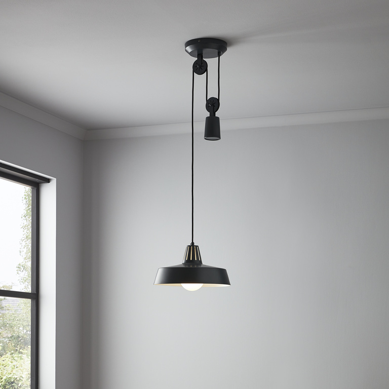 Lustra tip pendul, Negru, 60 W, 1 x E27  GoodHome Yarra