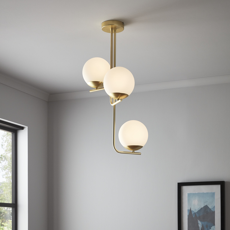 Lustra tip pendul, Auriu, 10 W, 3 x E14  GoodHome Baldaz