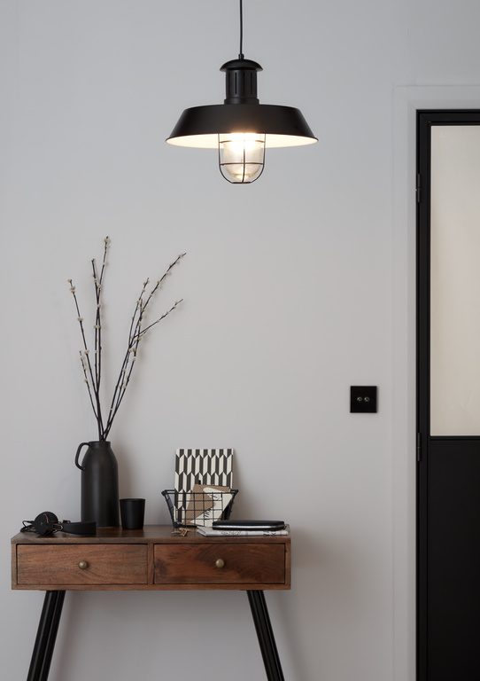 Lustra tip pendul, Negru, 40 W, 1 x E27 GoodHome Genly