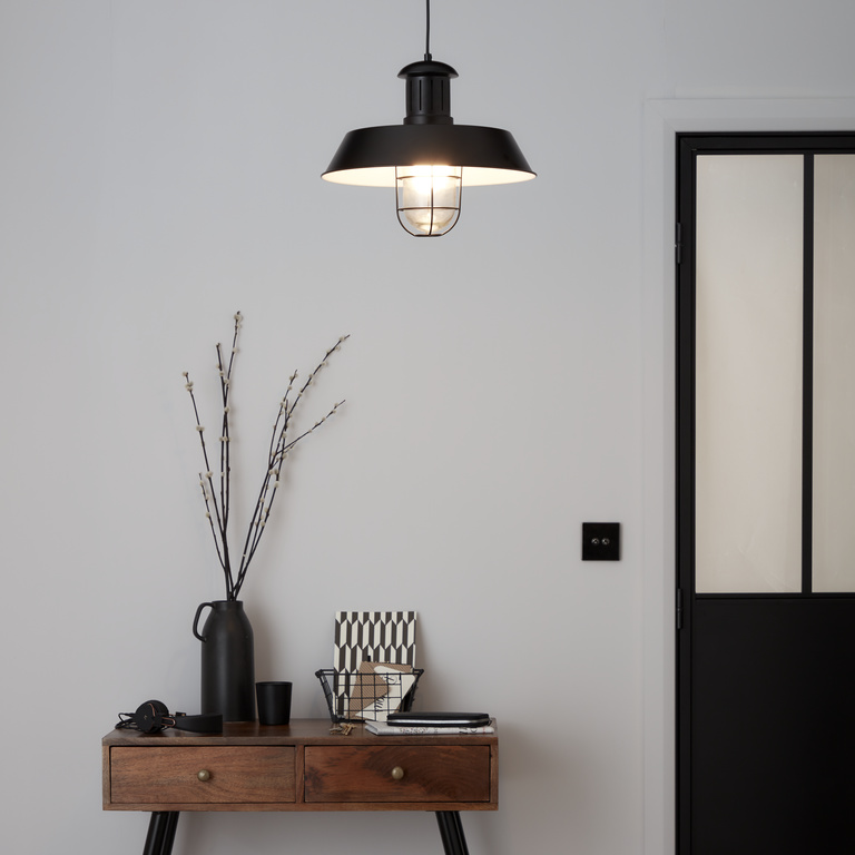 Lustra tip pendul, Negru, 40 W, 1 x E27 GoodHome Genly