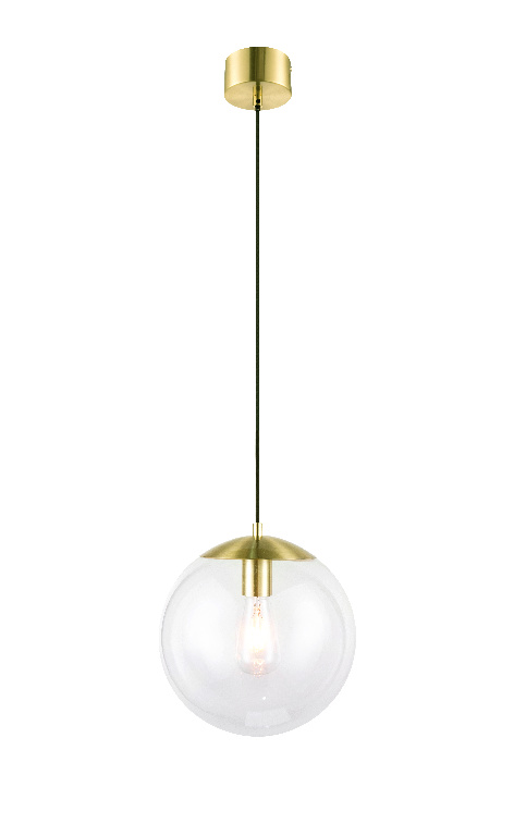 Lustra tip pendul, Transparent/Alama, 28 W, 1 x E27  GoodHome Dacite
