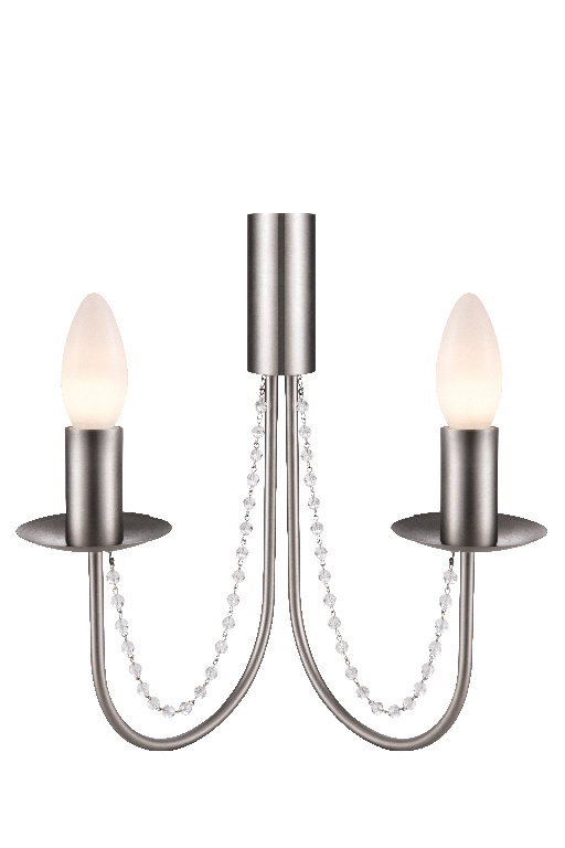 Aplica incandescenta GOODHOME Suhel, 56W, E14,1P20, argintiu
