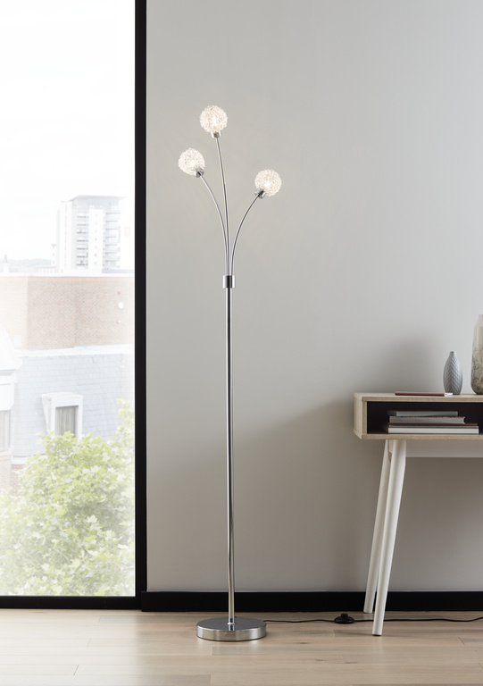 Lampadar Argintiu, G9, 40 W, 165 cm  GoodHome Phaidros