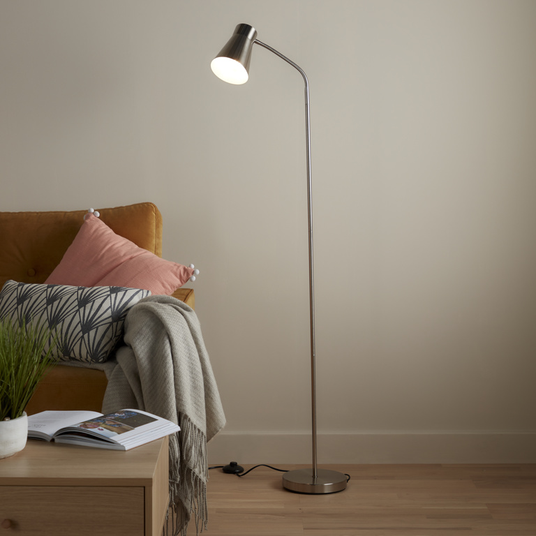 Lampadar Argintiu, E27, 10 W, 165 cm GoodHome Hentage