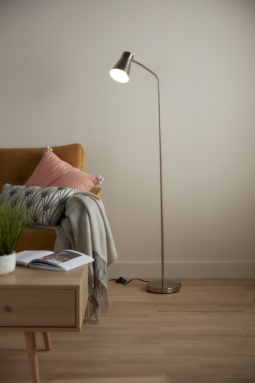 Lampadar Argintiu, E27, 10 W, 165 cm GoodHome Hentage