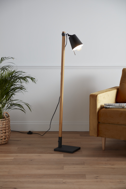 Lampadar GOODHOME Menonry, 40W, E27, 165cm, negru