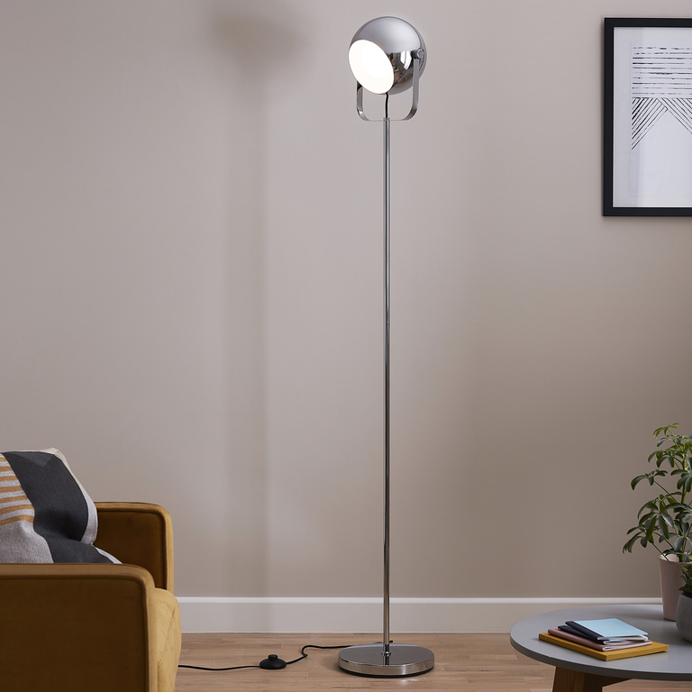 Lampadar GOODHOME Roccheta, 42W, E27, argintiu