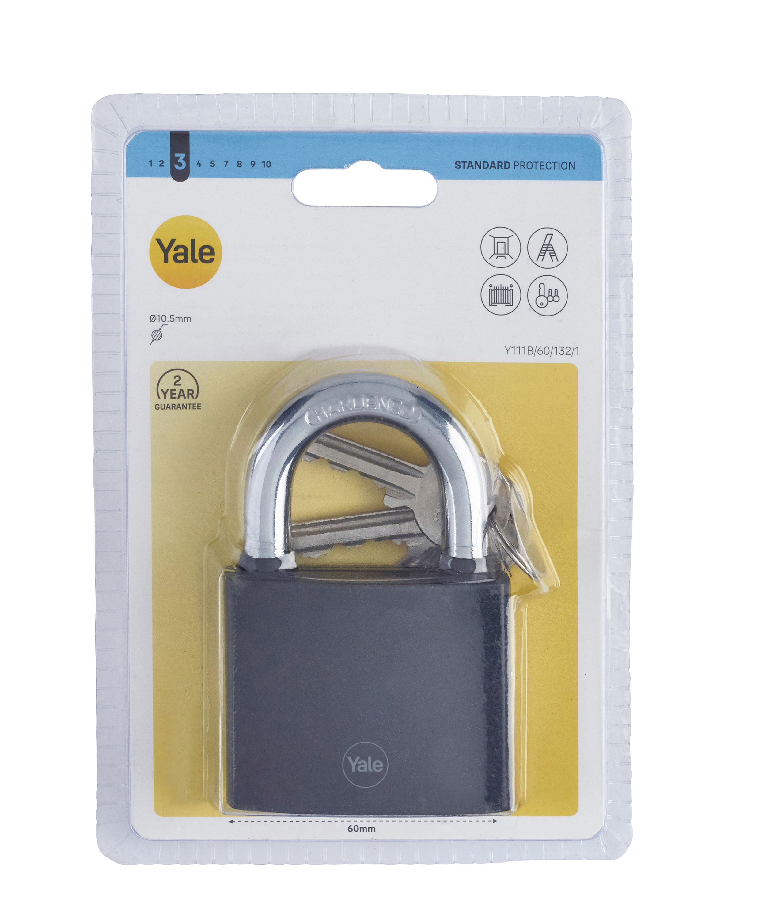 Lacat Yale, otel, corp de 60mm, negru