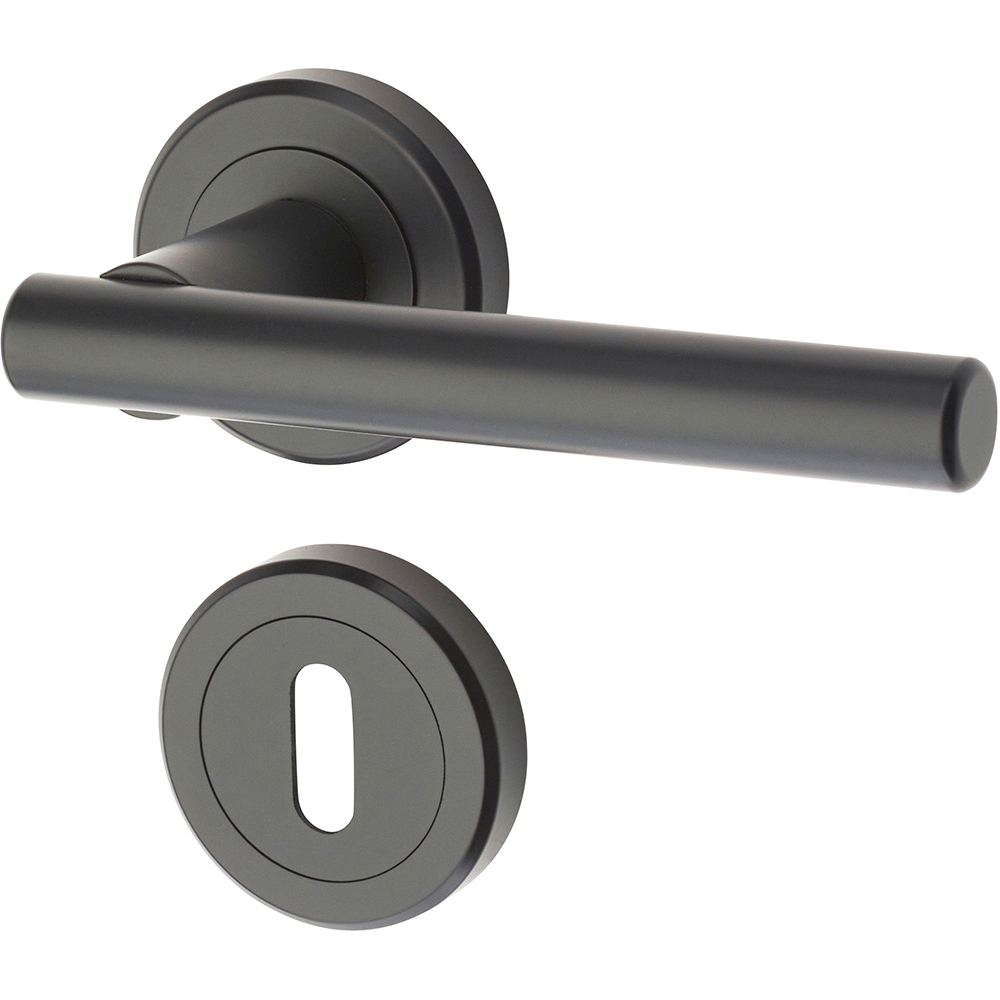 Set manere cu rozete YALE Kestral, zinc, negru