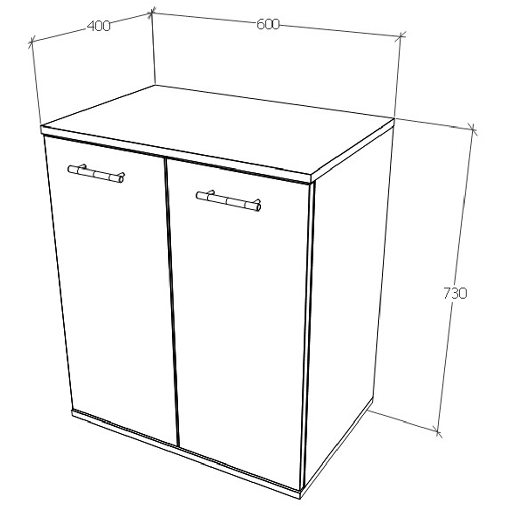 Comoda living Vicenza, PAL, 60 x 40 x 73 cm, stejar