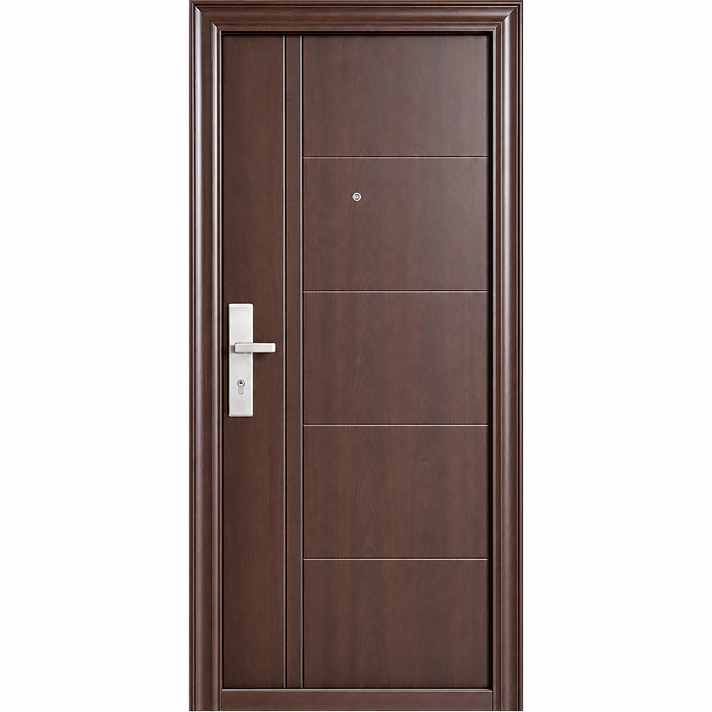 Usa exterior Flavia, fara geam, dreapta, metal, 90 x 205 cm, nuc