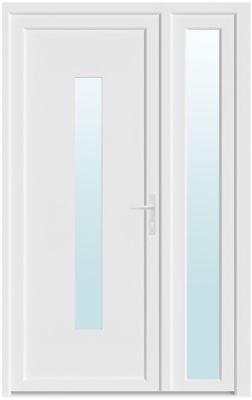 Usa exterior, cu geam, stanga, PVC, 120 x 205 cm, alb