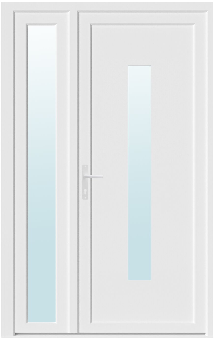 Usa exterior, cu geam, dreapta, PVC, 120 x 205 cm, alb