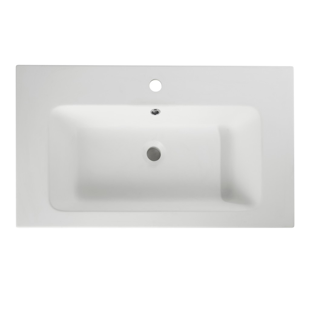 Lavoar baie GOODHOME Duala, rasina, 80 x 45 cm, alb mat