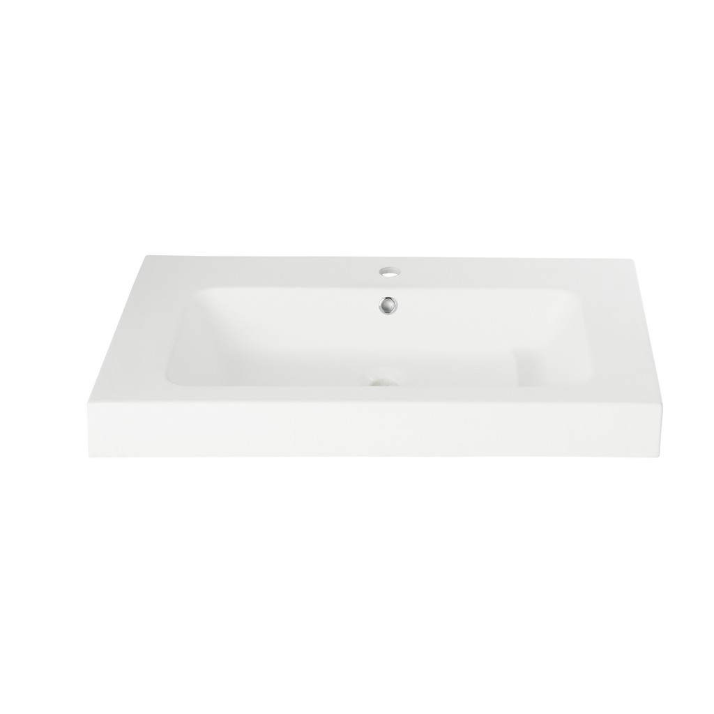 Lavoar baie GOODHOME Duala, rasina, 80 x 45 cm, alb mat