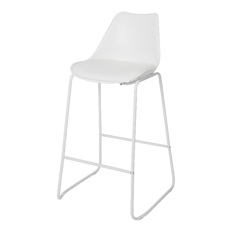 Scaun bar GOODHOME Marula, 43 x 54.5 x 99.5 cm, alb