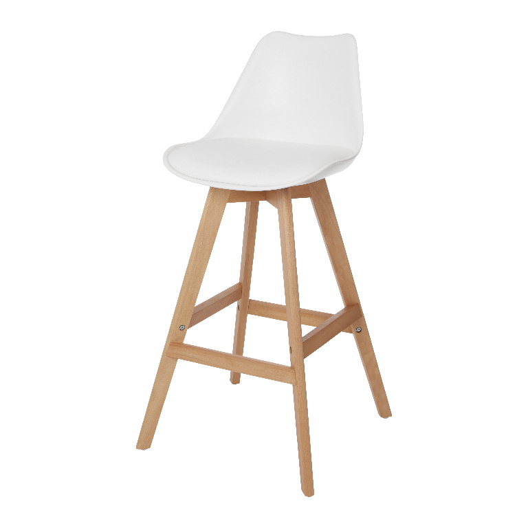 Scaun bar GOODHOME Pitaya, 43.5 x 50.5 x 100.5 cm, alb
