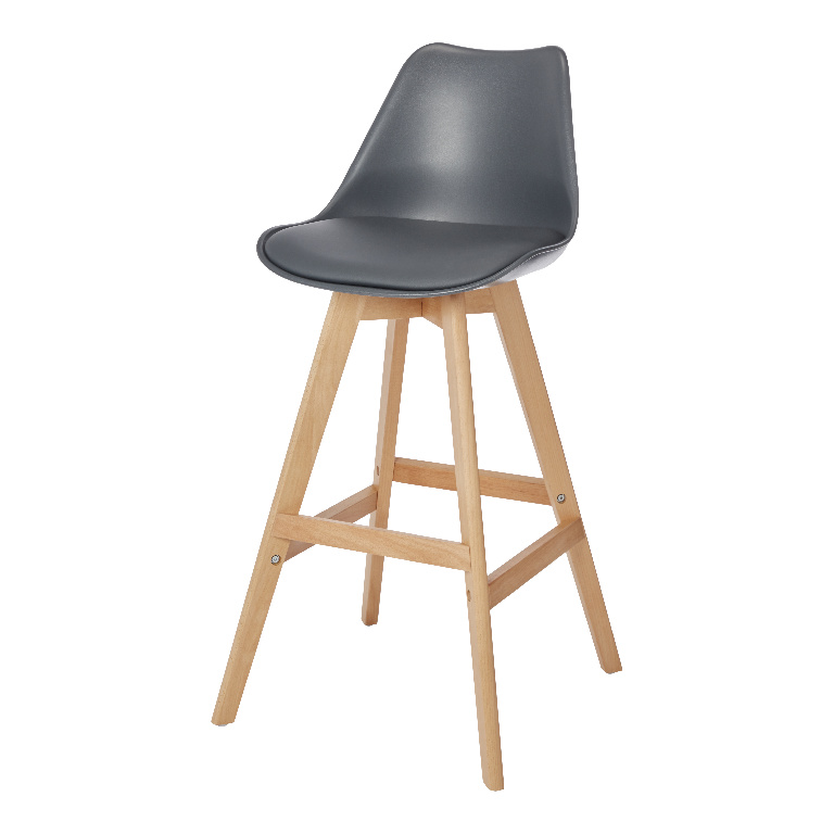 Scaun bar GOODHOME Pitaya, 43.5 x 50.5 x 100.5 cm, gri inchis