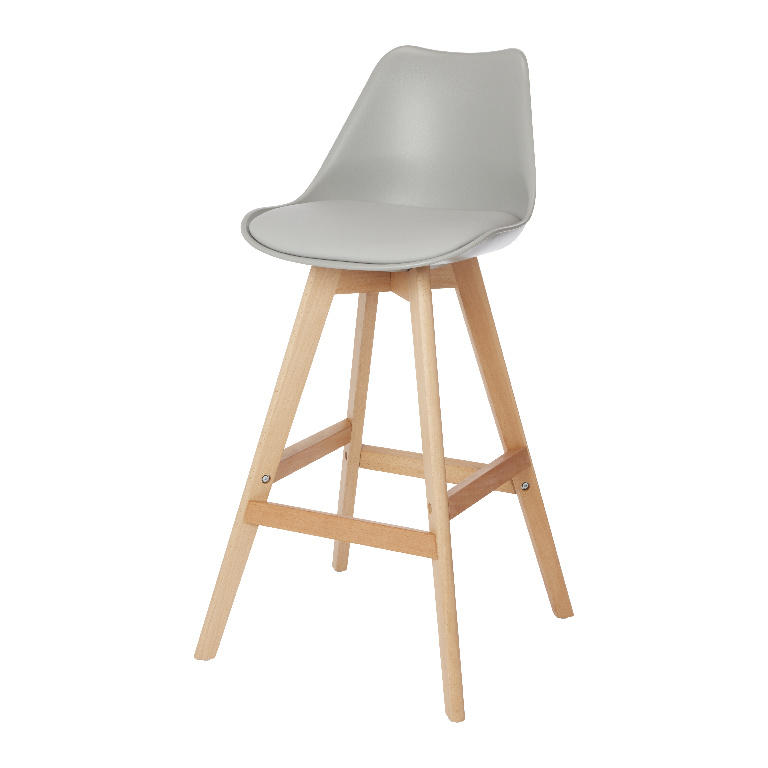 Scaun bar GoodHome Pitaya, 43.5 x 50.5 x 100.5 cm, gri deschis