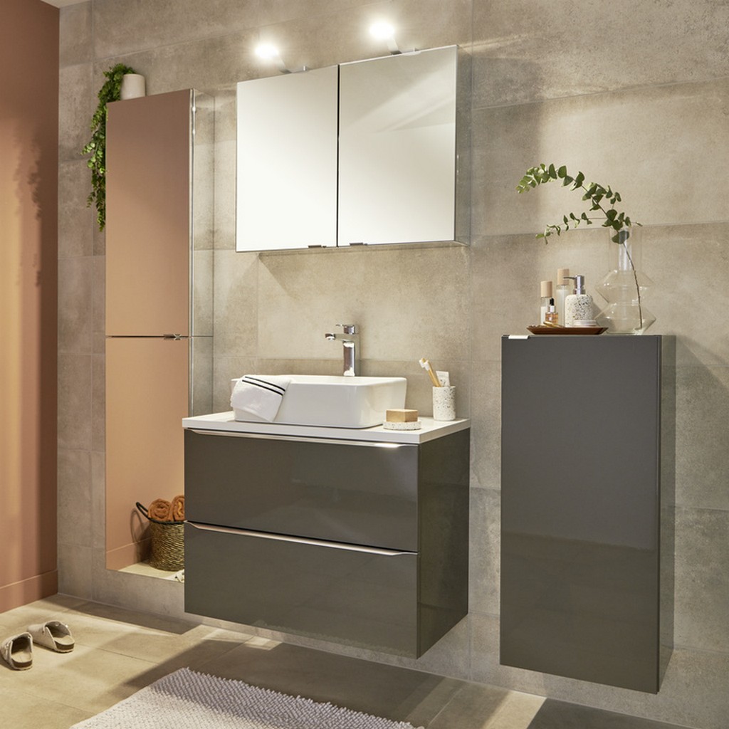 Masca lavoar GoodHome Imandra, suspendata, 80 x 45 x 60 cm, taupe