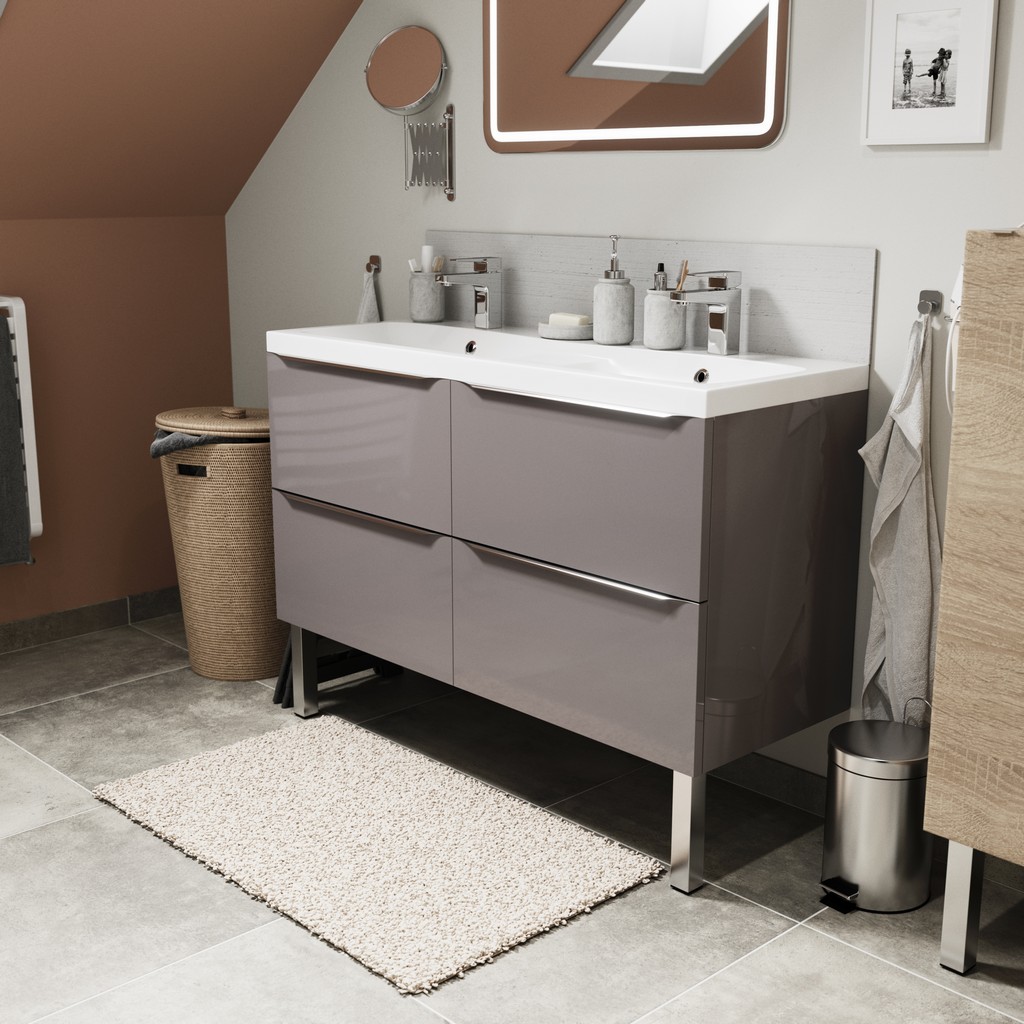 Masca lavoar GoodHome Imandra, suspendata, 120 x 45 x 60 cm, taupe