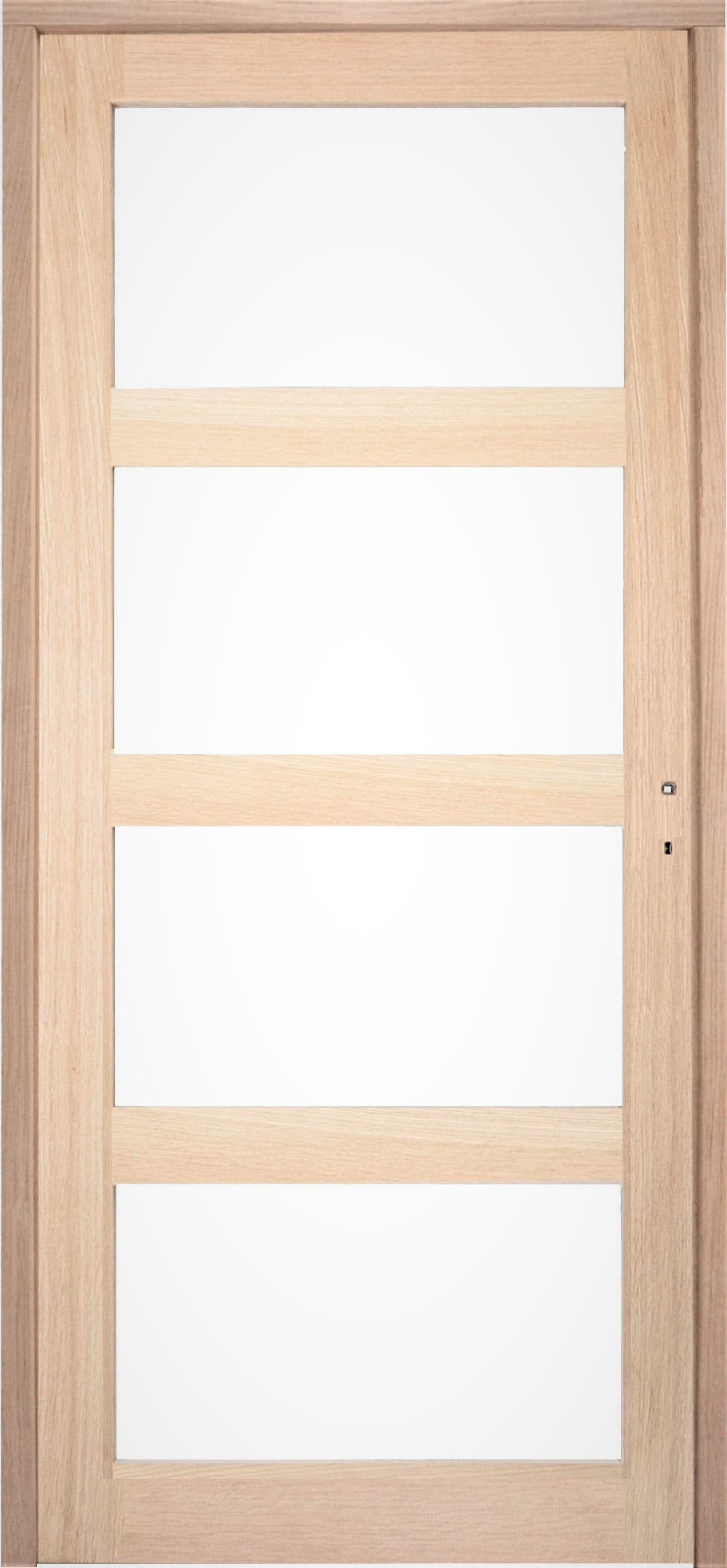 Usa interior GOODHOME Connemara, cu geam, stanga, MDF, 78 x 203 cm, maro