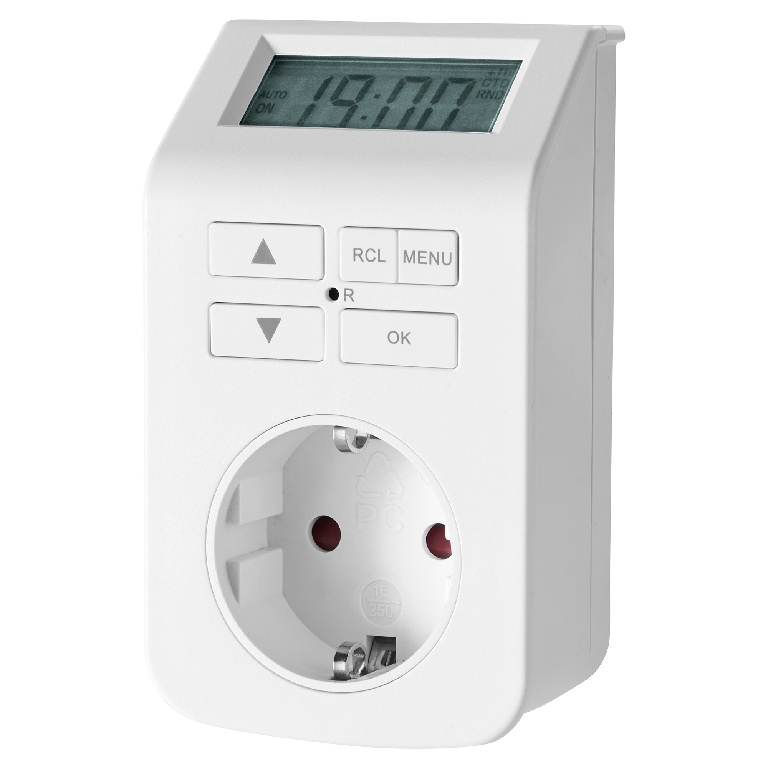 Priza programabila digitala, 3000W, 16A, policarbonat, alb