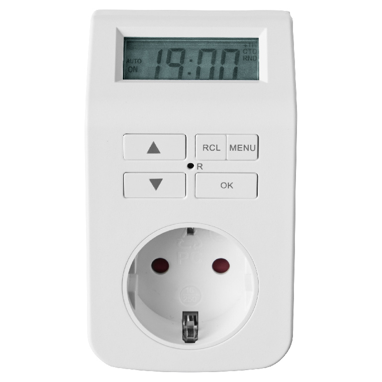 Priza programabila digitala, 3000W, 16A, policarbonat, alb