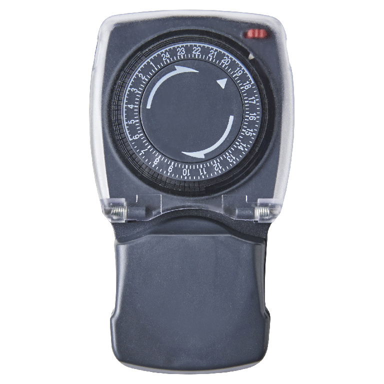 Priza programabila pentru exterior, 24h, 16A, IP44, ABS, negru