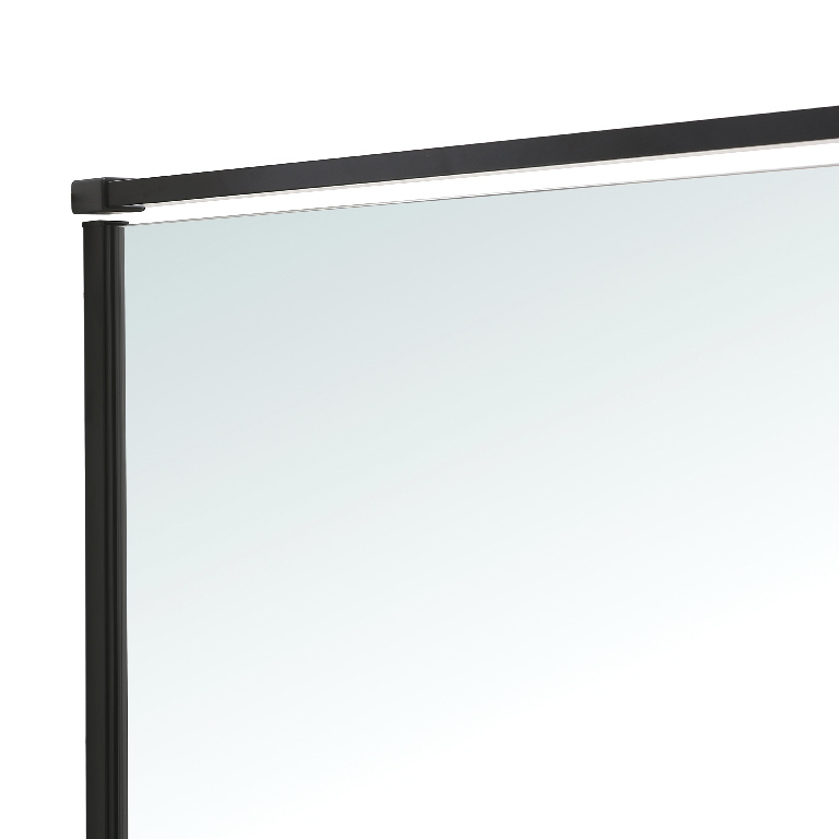 Paravan dus walk-in GOODHOME Ezili, aluminiu, sticla securizata 6mm, 120 x 195 cm, profil negru