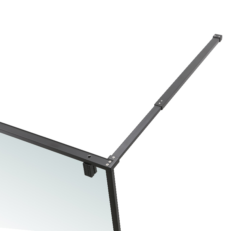 Paravan dus walk-in GOODHOME Ezili, aluminiu, sticla securizata 6mm, 120 x 195 cm, profil negru