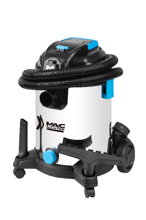 Aspirator umed-uscat Mac Allister VS1430SWC, 30L, 1400W, alb-negru