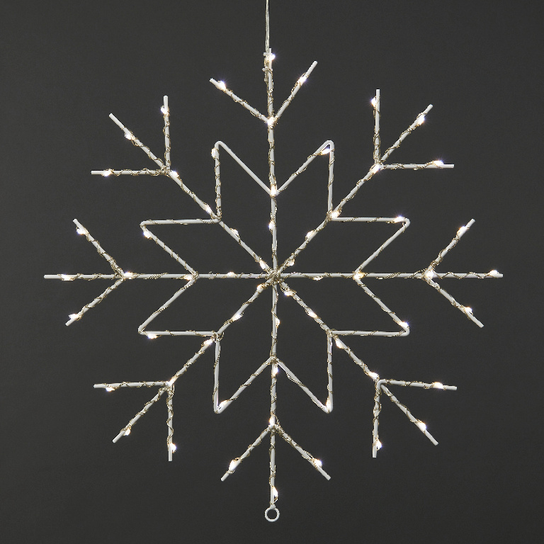 Decoratiune luminoasa Fulg de zapada, 60 led-uri, 50 cm, alb