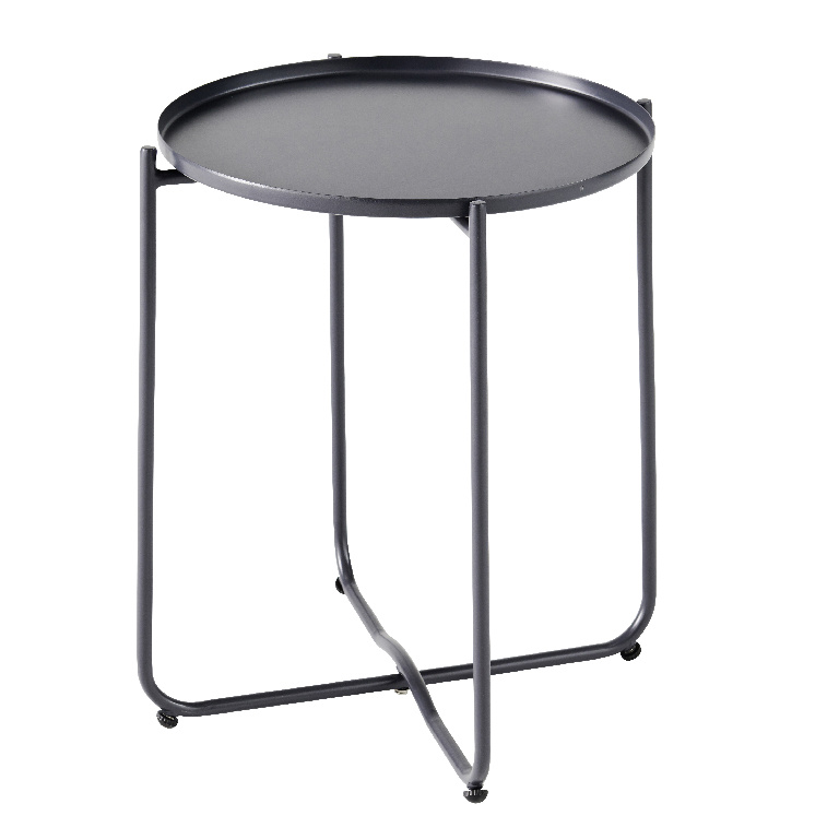 Masa terasa GOODHOME Nova, 2 locuri, otel, 40 x 51 cm, negru