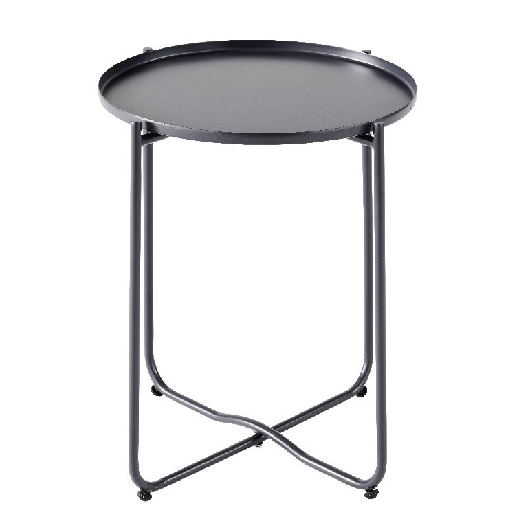 Masa terasa GOODHOME Nova, 2 locuri, otel, 40 x 51 cm, negru