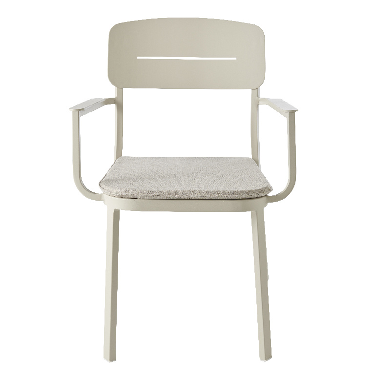 Scaun terasa GOODHOME Santorin, metal, 57 x 80.8 x 57.1 cm, crem