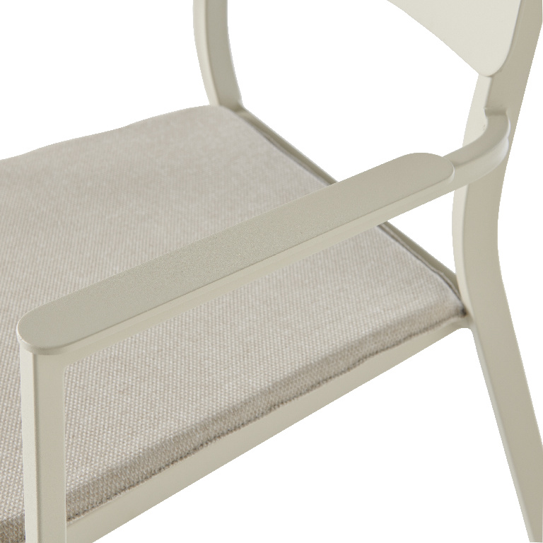 Scaun terasa GOODHOME Santorin, metal, 57 x 80.8 x 57.1 cm, crem