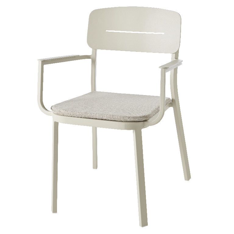 Scaun terasa GOODHOME Santorin, metal, 57 x 80.8 x 57.1 cm, crem