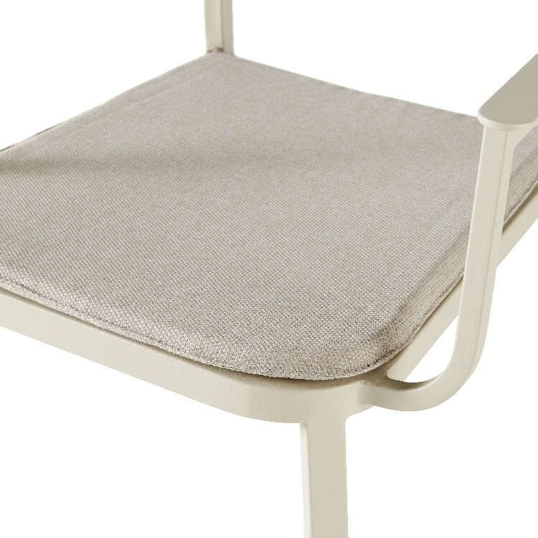 Scaun terasa GOODHOME Santorin, metal, 57 x 80.8 x 57.1 cm, crem