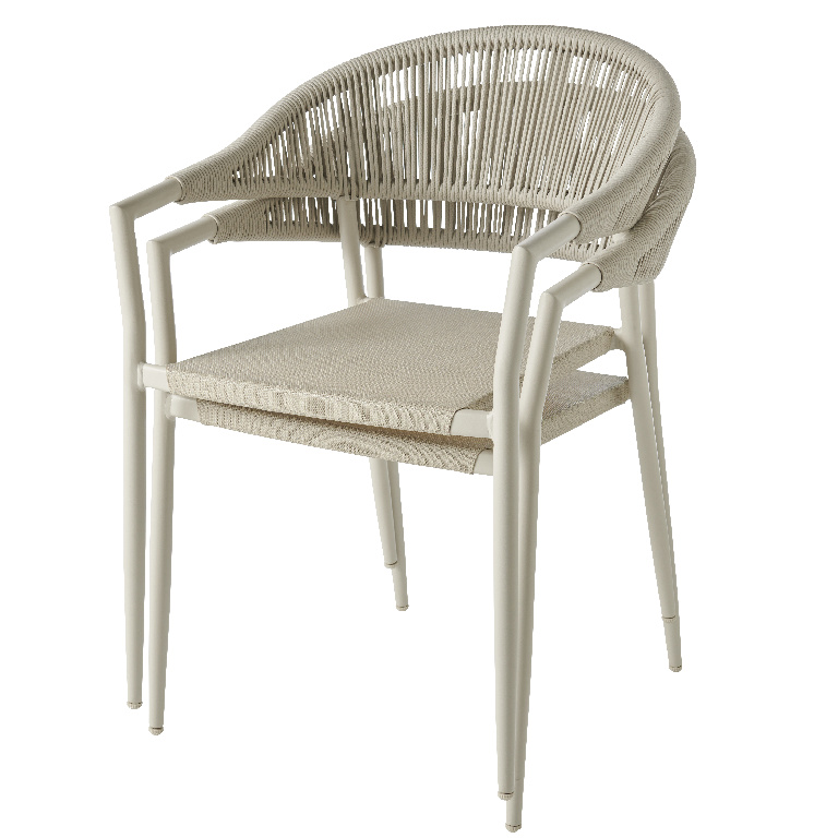 Scaun terasa GOODHOME Coline, aluminiu, bej