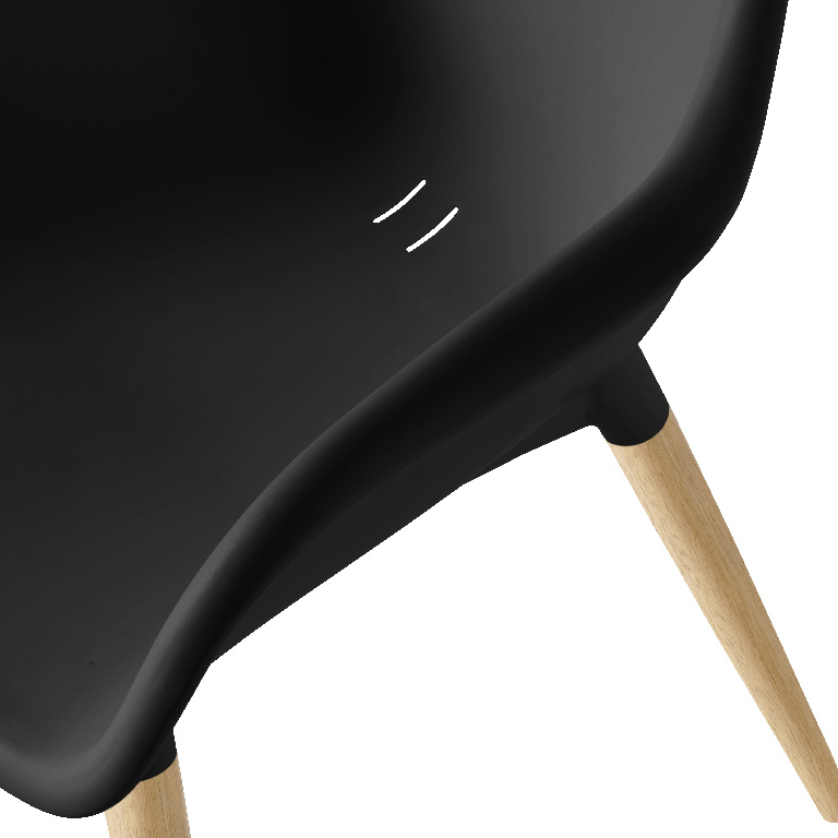 Scaun terasa GOODHOME Kiwee, plastic, 58 x 84 x 61 cm, negru